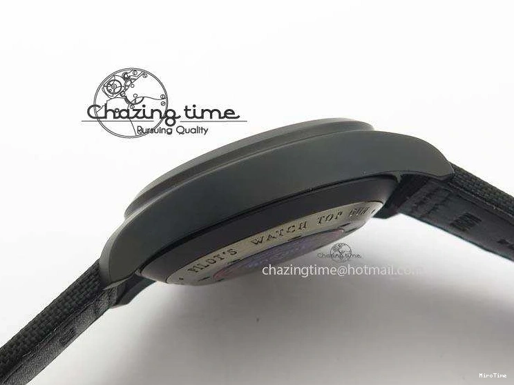 MIROTIME 0128 Pilot Chrono IW388003 Real Ceramic V6F Best Edition Green Markers On Black Nylon Strap A Effortless 7283